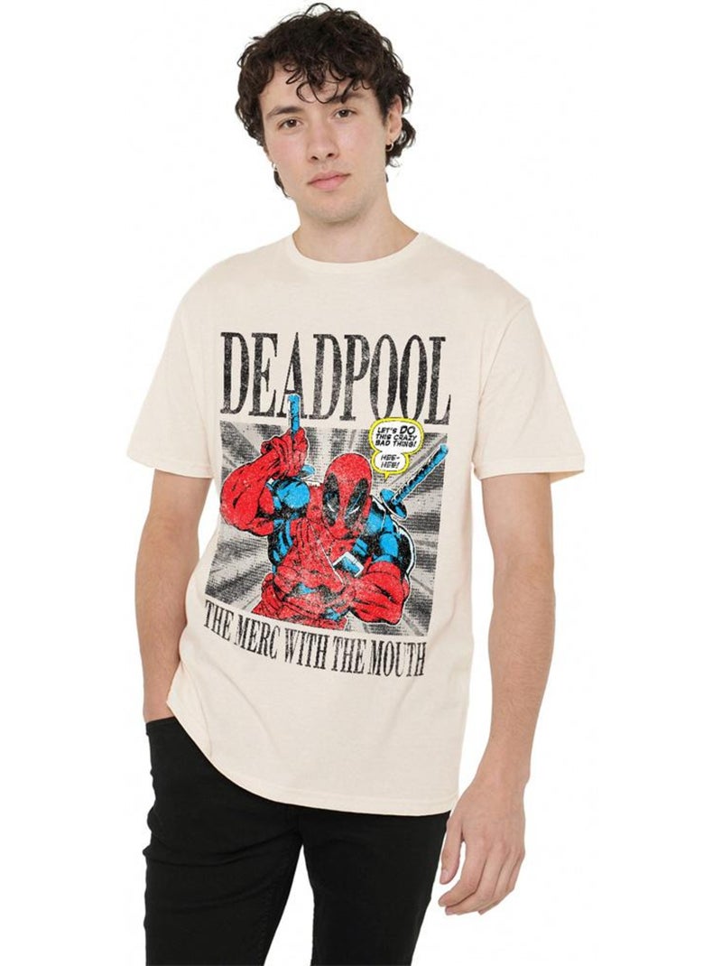 Deadpool - T-shirt MERC WITH THE MOUTH Beige - Kiabi