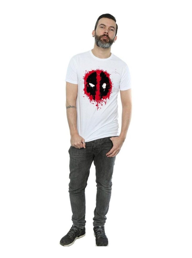 Deadpool - T-shirt motif/style visage écrasé (Deadpool) Blanc - Kiabi