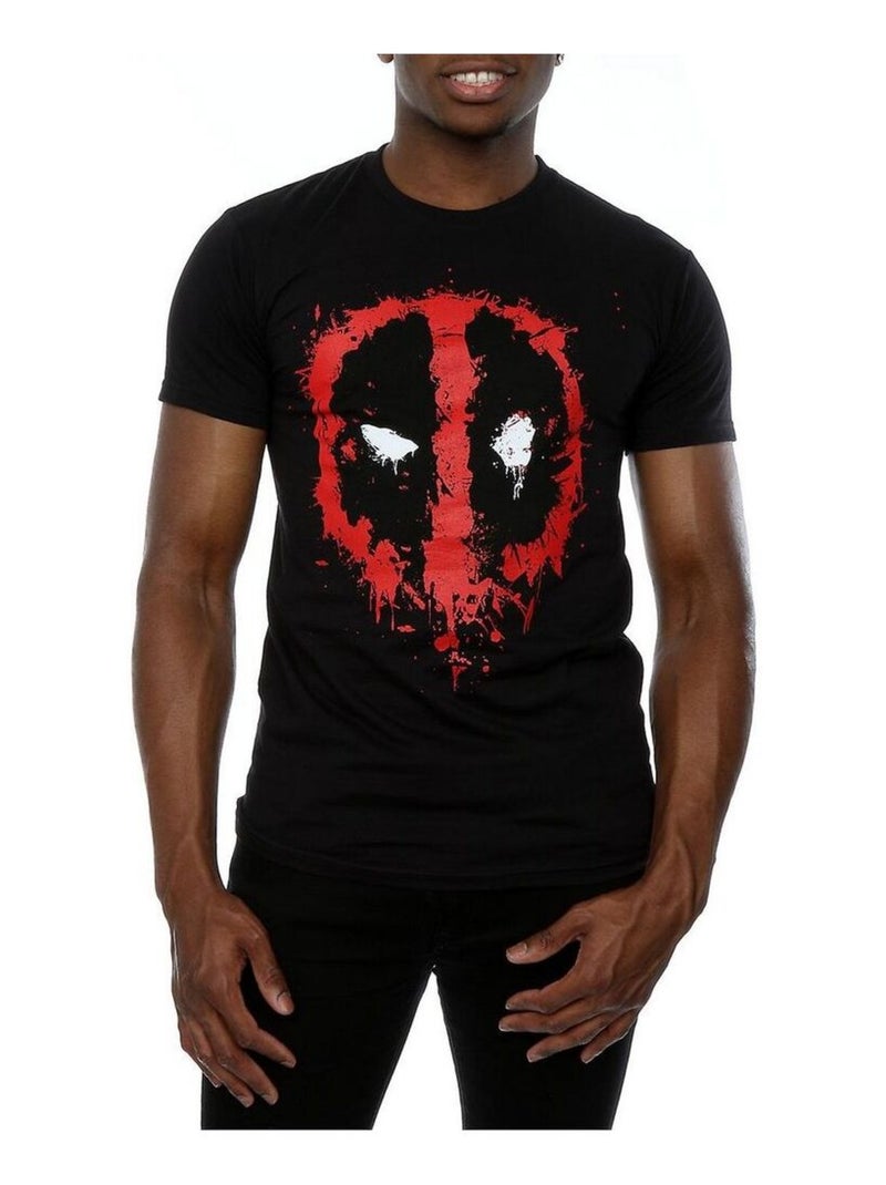 Deadpool - T-shirt motif/style visage écrasé (Deadpool) Noir - Kiabi