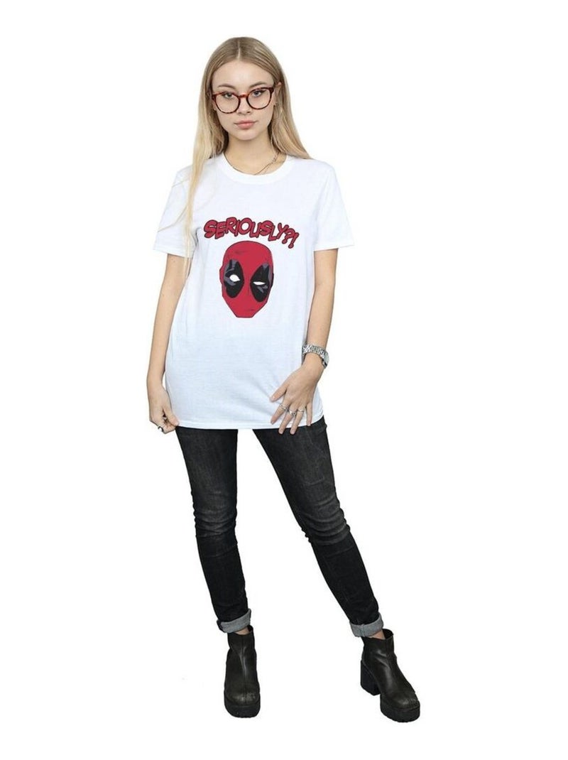 Deadpool - T-shirt SERIOUSLY Blanc - Kiabi