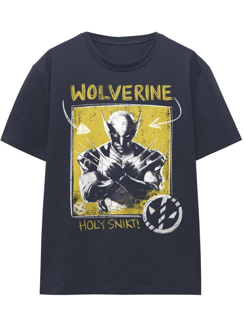 Deadpool et Wolverine - T-shirt HOLY SNIKT Bleu nuit - Kiabi