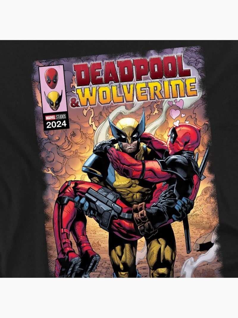 Deadpool et Wolverine - T-shirt WOLVERINE SAVES DEADPOOL Noir - Kiabi