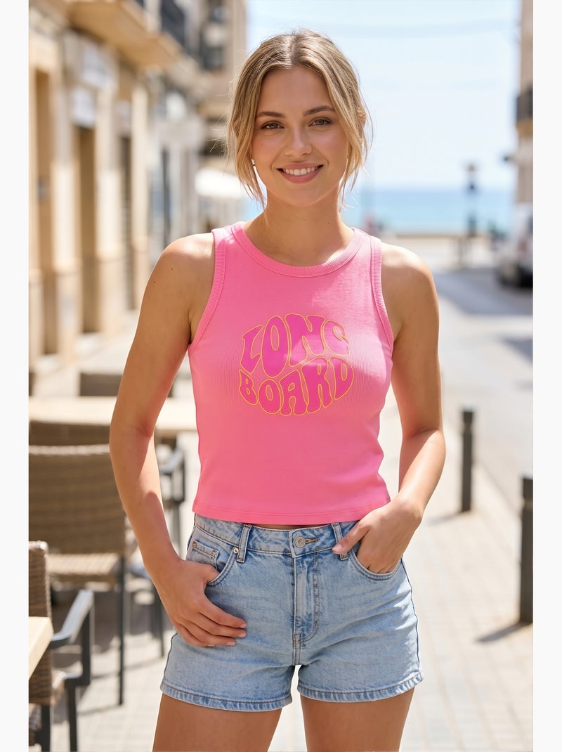 Debardeur -   - Longboard Rose - Kiabi