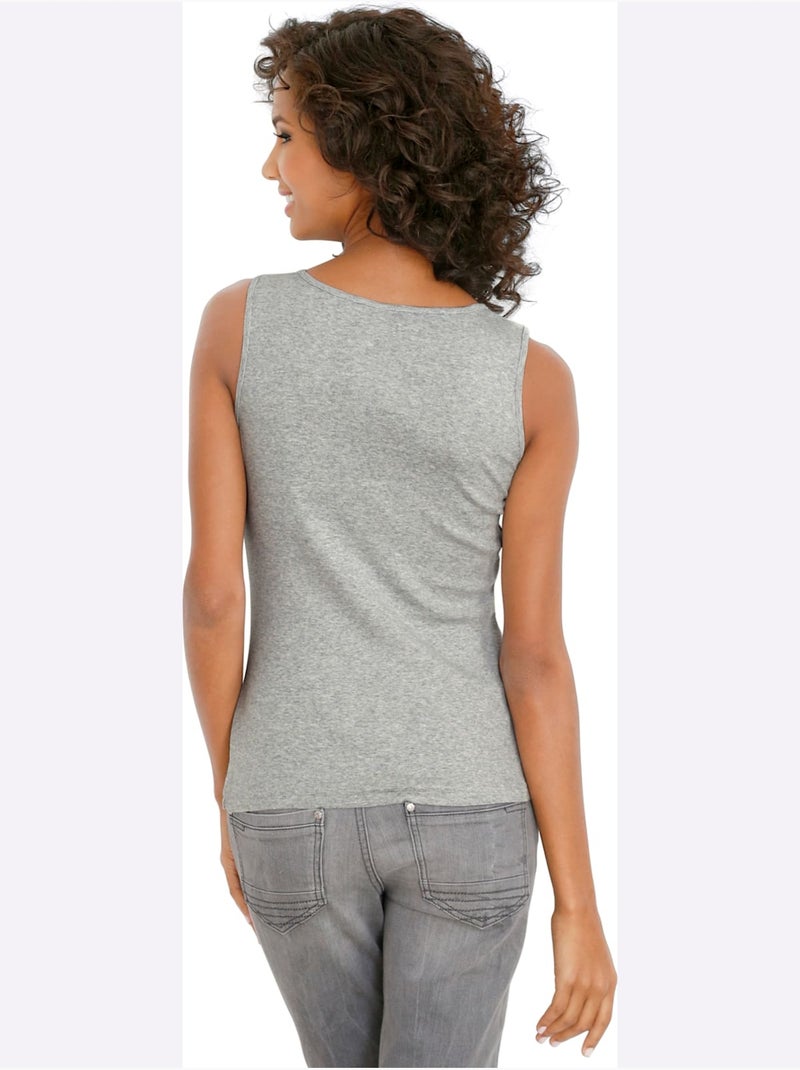 Débardeur - Taille Standard - Helline Gris chiné - Kiabi