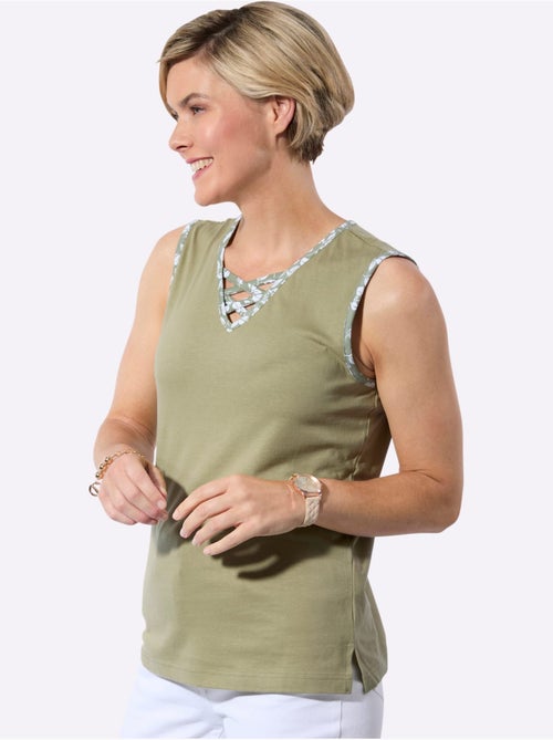 Débardeur 100% coton avec col V et fentes latérales - Taille standard - Witt - Kiabi Débardeur 100% coton avec col V et fentes latérales - Taille standard - Witt - Kiabi