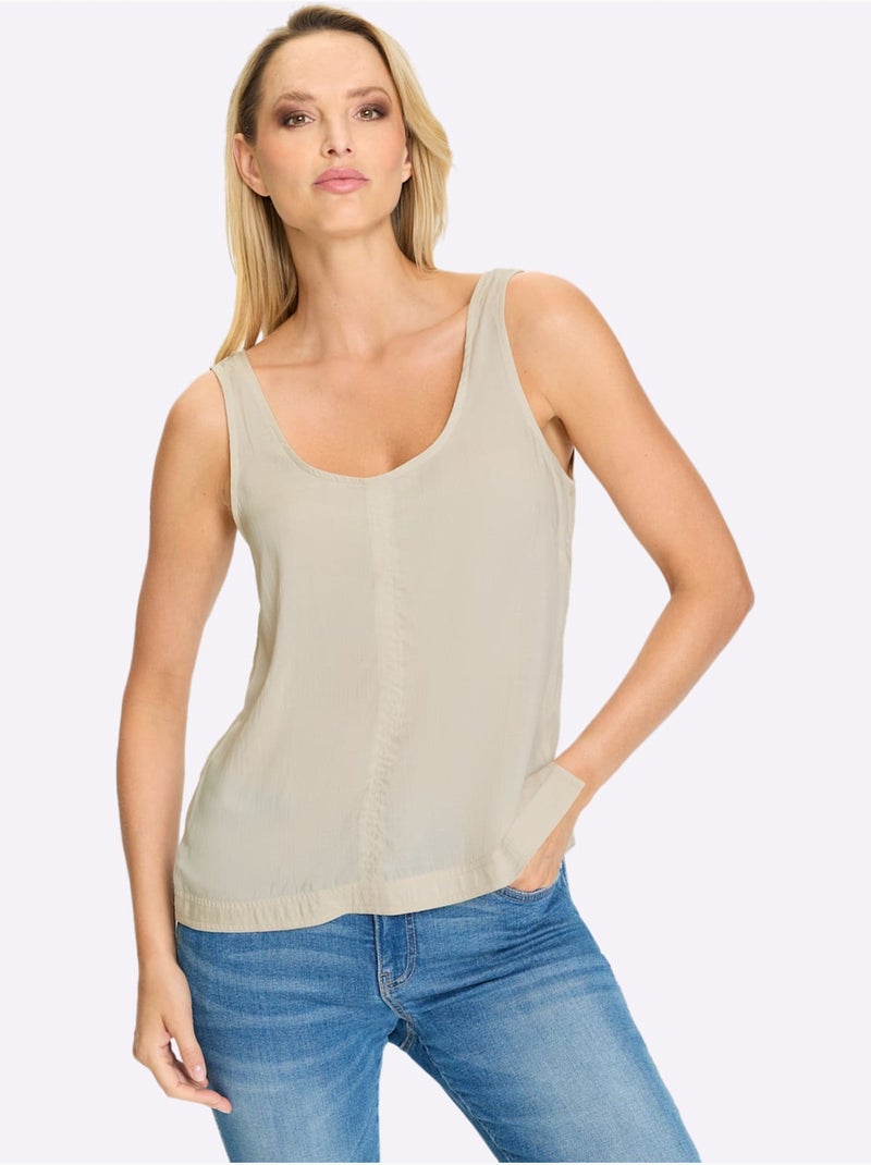 Débardeur 100% Modal - Taille Standard - Helline Sable - Kiabi