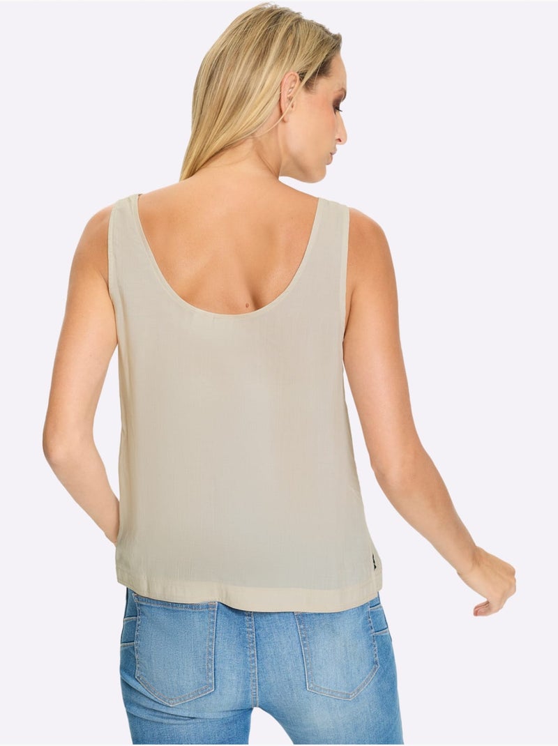 Débardeur 100% Modal - Taille Standard - Helline Sable - Kiabi