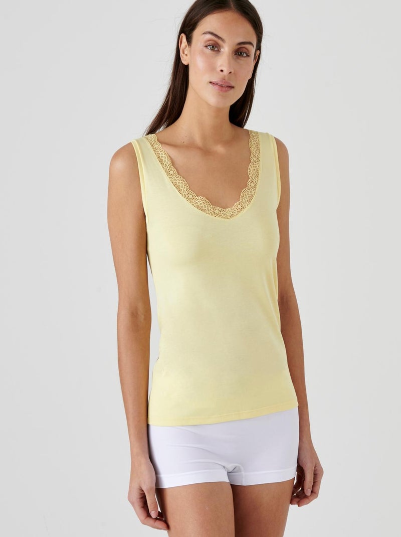Débardeur 2 en 1 Climatyl - Damart Jaune - Kiabi