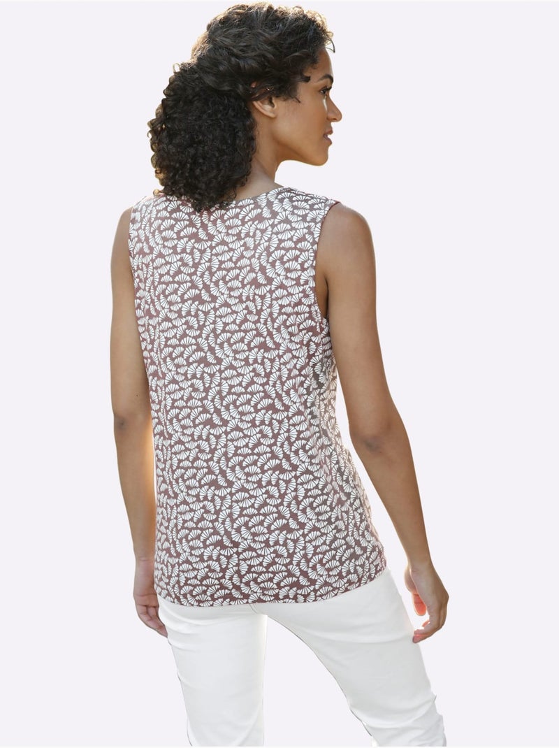 Débardeur 50% Coton - Taille Standard - Witt Gris Ecru - Kiabi