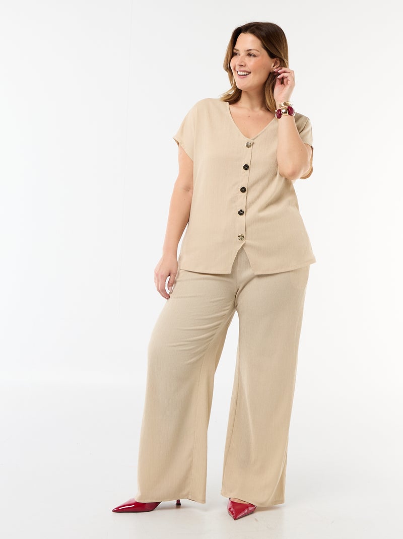 Débardeur à boutons dorés Beige - Kiabi
