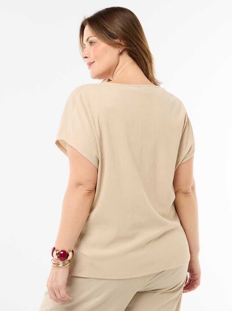 Débardeur à boutons dorés Beige - Kiabi