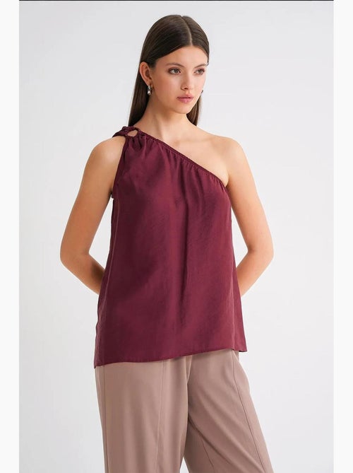 Débardeur à col asymétrique et découpes mixray - Kiabi