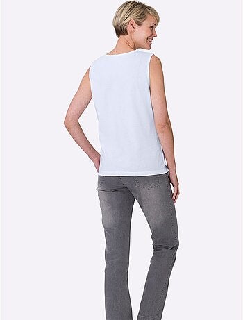 Débardeur à col rond avec imprimé brillant en devant - Taille standard - Moda Vilona