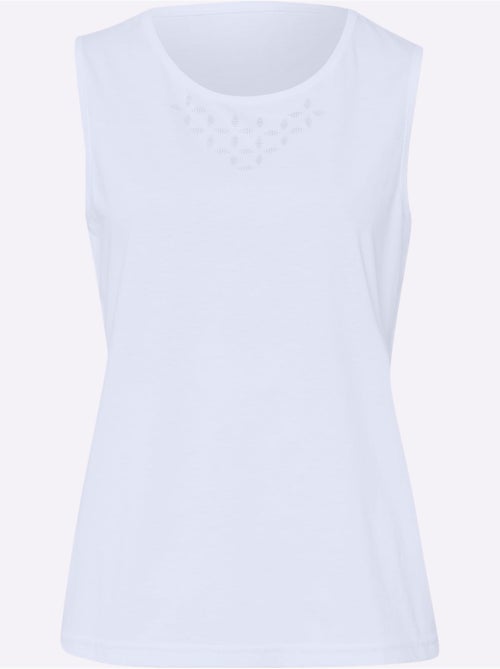 Débardeur à col rond avec imprimé brillant en devant - Taille standard - Moda Vilona - Kiabi Débardeur à col rond avec imprimé brillant en devant - Taille standard - Moda Vilona - Kiabi