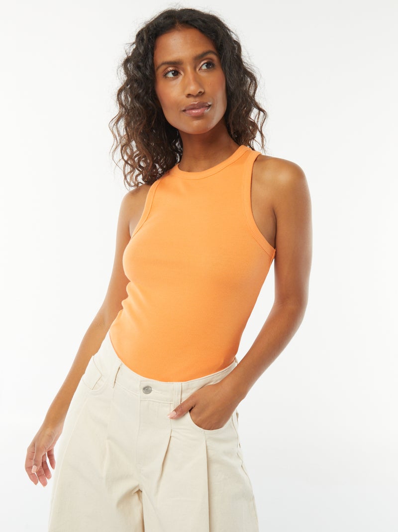 Débardeur à emmanchures américaines Orange - Kiabi