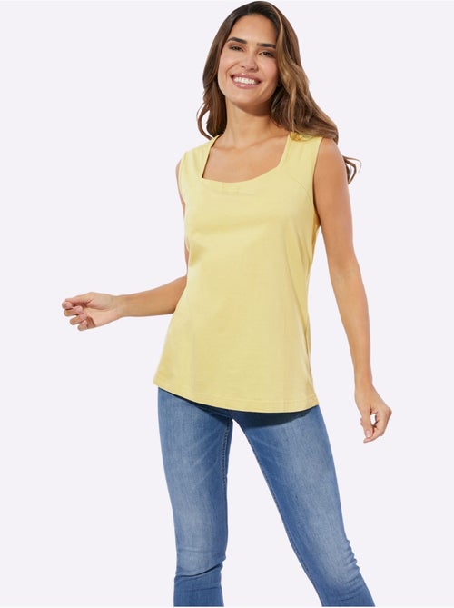Débardeur à encolure carrée sans manches avec coutures décoratives - Taille standard - Moda Vilona - Kiabi