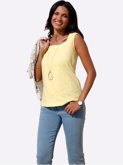 Débardeur à encolure carrée sans manches avec coutures décoratives - Taille standard - Moda Vilona - Kiabi