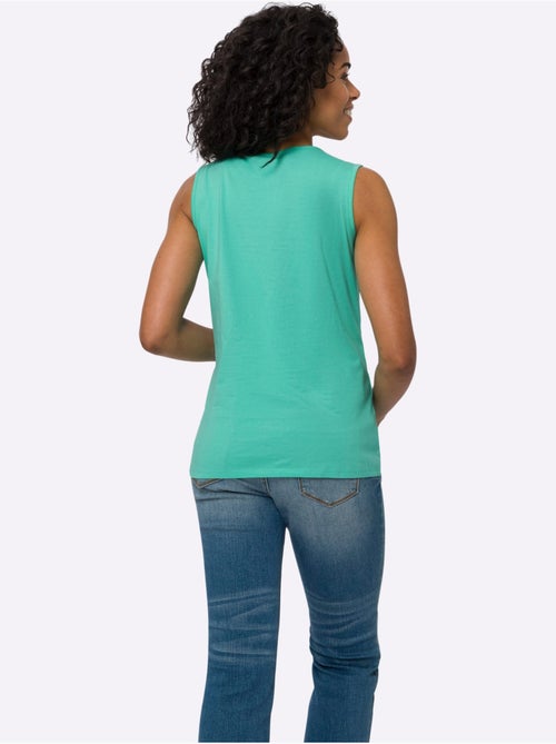 Débardeur à encolure ronde avec motifs floraux embroiderés - Taille standard - Moda Vilona - Kiabi Débardeur à encolure ronde avec motifs floraux embroiderés - Taille standard - Moda Vilona - Kiabi