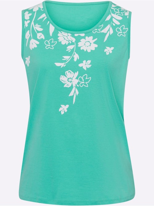 Débardeur à encolure ronde avec motifs floraux embroiderés - Taille standard - Moda Vilona - Kiabi Débardeur à encolure ronde avec motifs floraux embroiderés - Taille standard - Moda Vilona - Kiabi