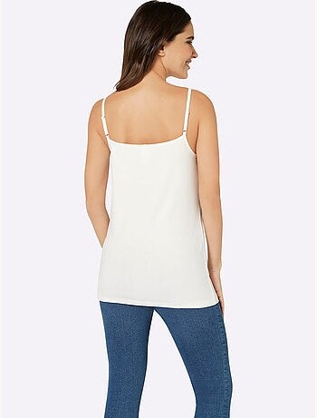 Débardeur avec encolure ronde et bretelles spaghetti réglables - Taille standard - Moda Vilona
