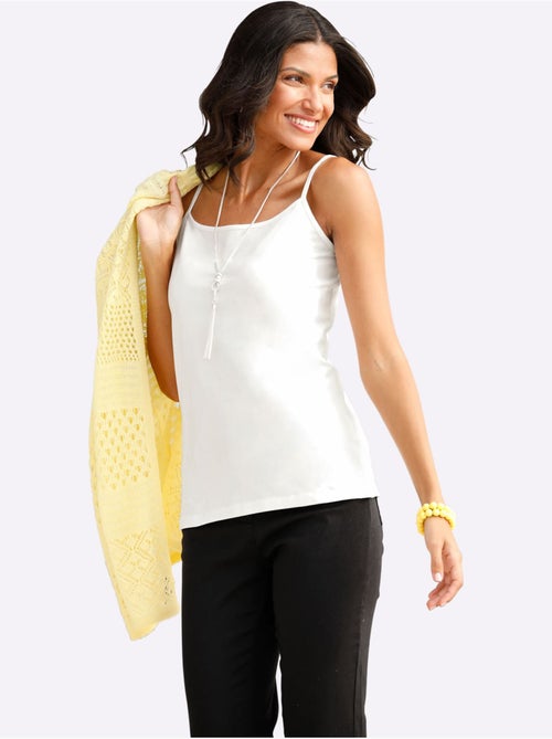 Débardeur à encolure ronde et bretelles spaghetti réglables - Taille standard - Moda Vilona - Kiabi
