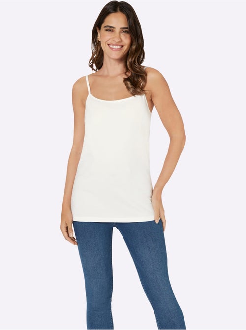 Débardeur à encolure ronde et bretelles spaghetti réglables - Taille standard - Moda Vilona - Kiabi