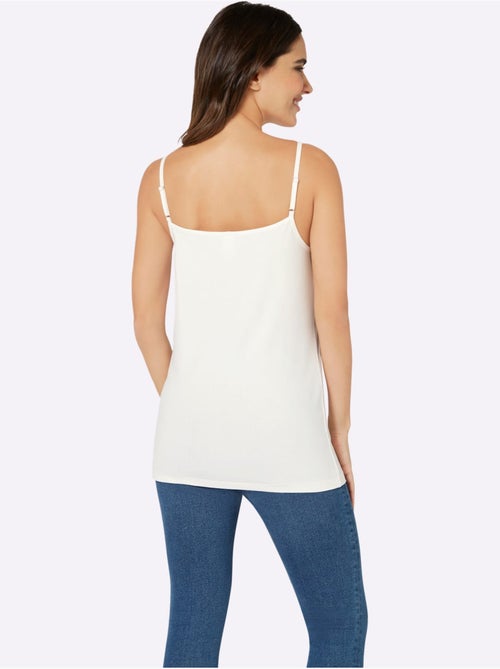 Débardeur à encolure ronde et bretelles spaghetti réglables - Taille standard - Moda Vilona - Kiabi