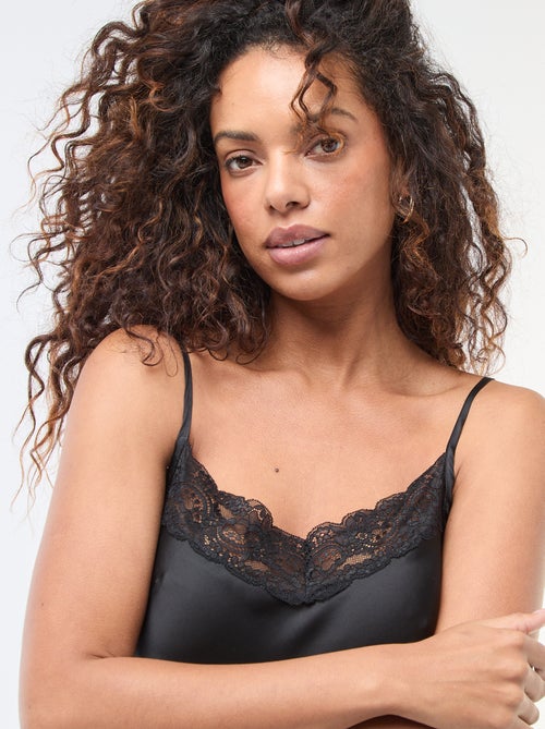 Débardeur à fines bretelles avec dentelle - Kiabi