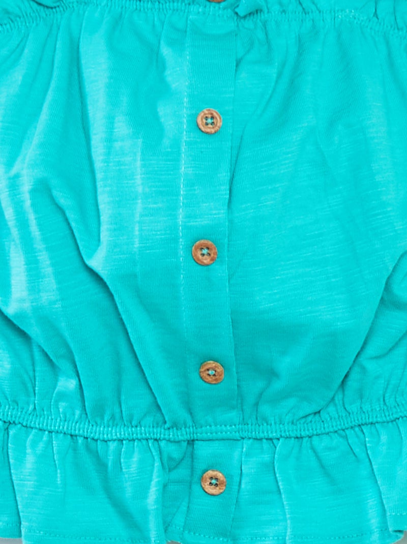 Débardeur à fines bretelles avec volants VERT - Kiabi