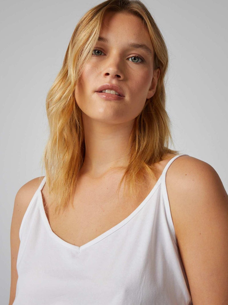 Débardeur à fines bretelles blanc - Kiabi