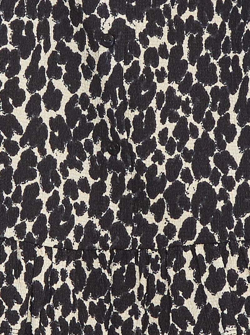 Débardeur à fines bretelles en maille crêpe Noir tacheté - Kiabi