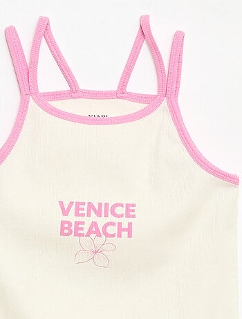 Débardeur à fines bretelles et animation poitrine