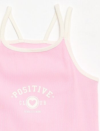 Débardeur à fines bretelles et animation poitrine