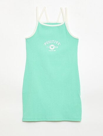 Débardeur à fines bretelles et animation poitrine