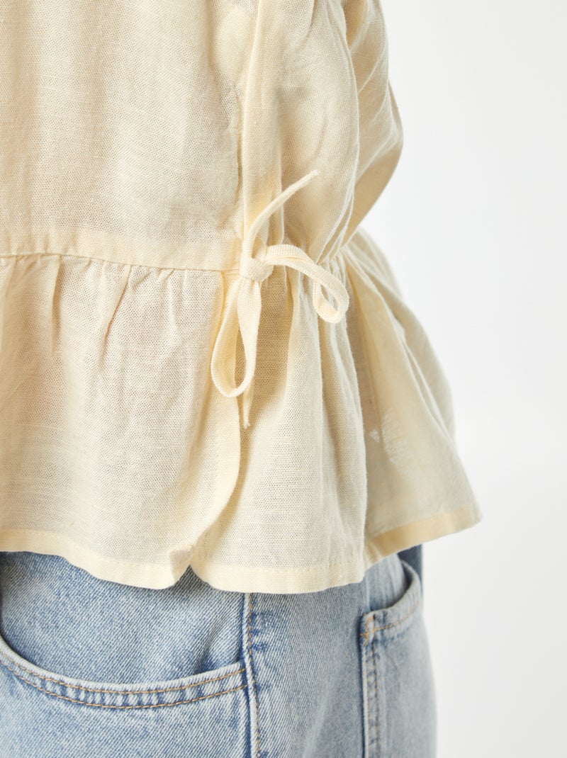 Débardeur à fines bretelles et motif BEIGE - Kiabi