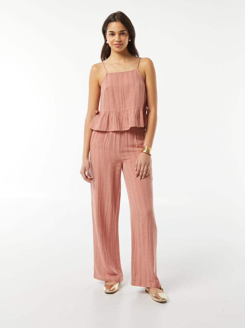 Débardeur à fines bretelles et motif ROSE - Kiabi