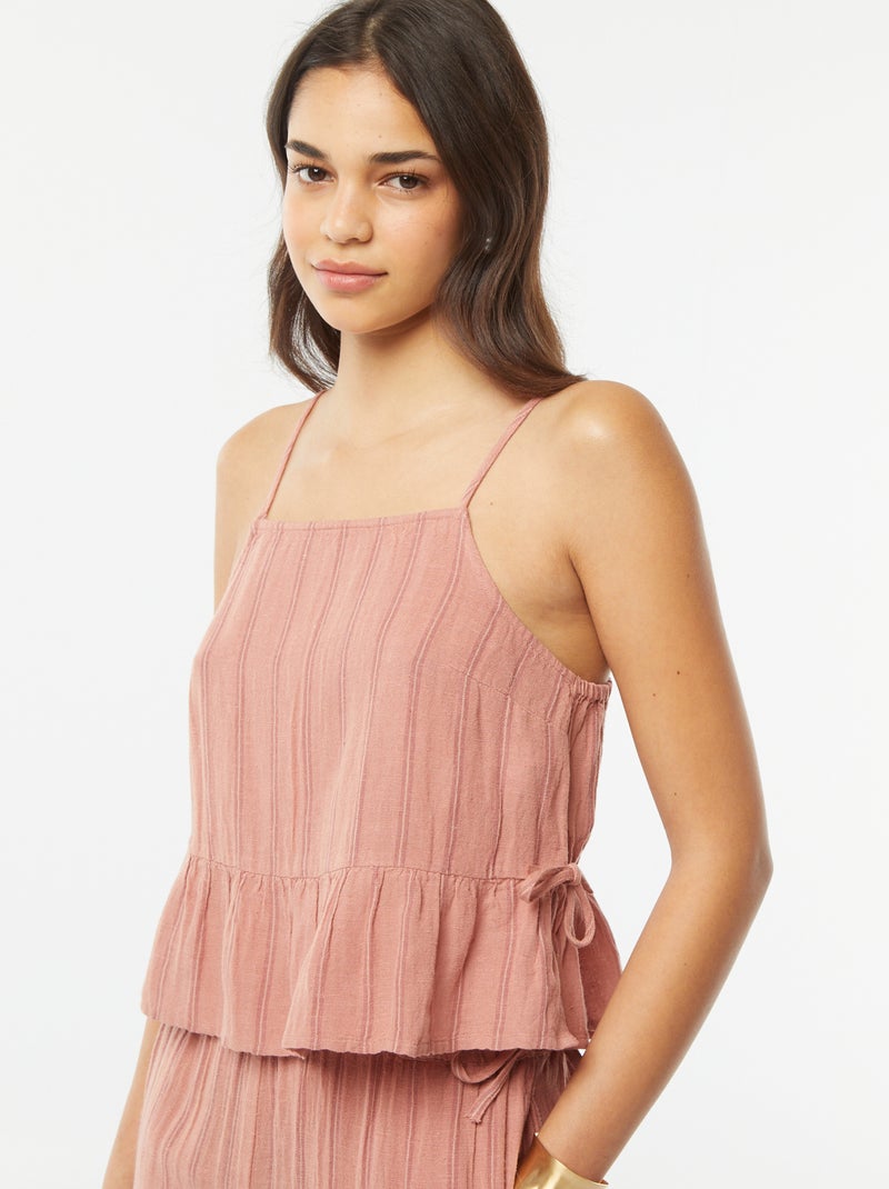 Débardeur à fines bretelles et motif ROSE - Kiabi