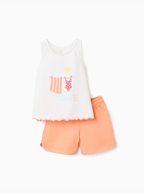 Débardeur à imprimé + short en coton - Kiabi