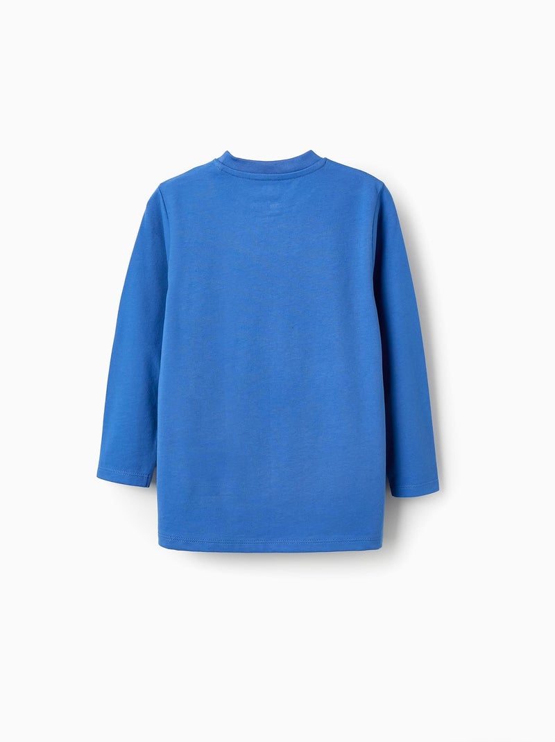 Débardeur à manches longues en coton Bleu - Kiabi