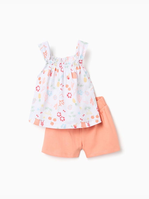 Débardeur à motif de plage + short en coton - Kiabi