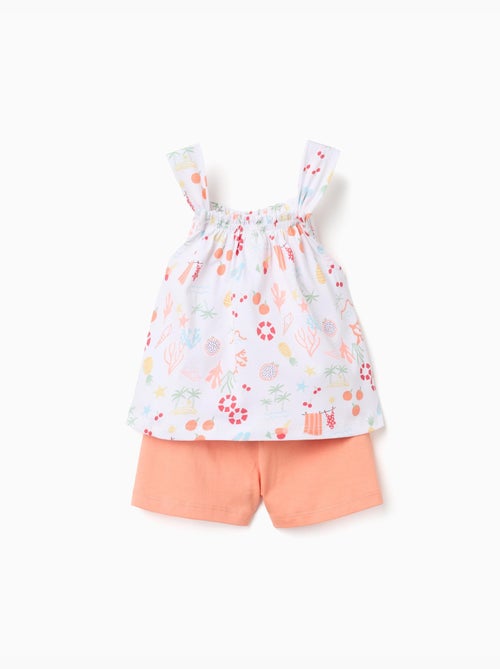 Débardeur à motif de plage + short en coton - Kiabi