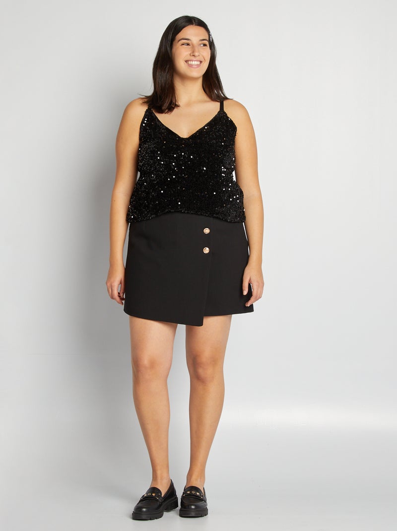 Débardeur à sequins noir - Kiabi