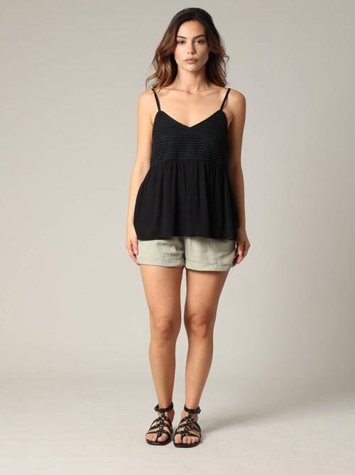 Débardeur à smocks en crêpe de viscose 'Deeluxe' - Kiabi