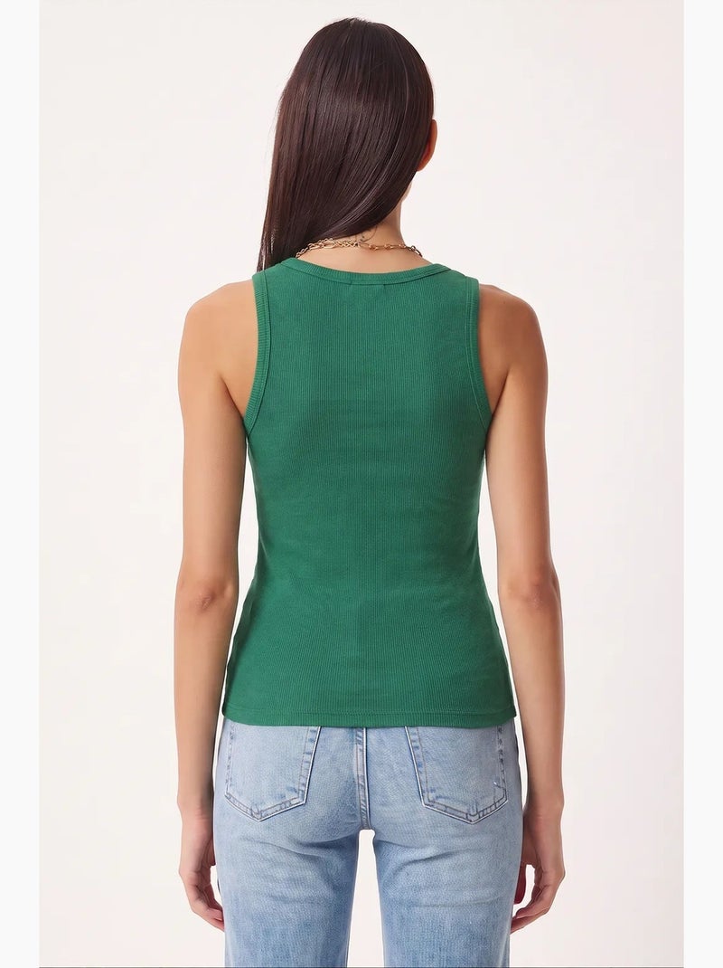 Débardeur ajusté en maille à col en u, lot de 2 istanbul Vert jade - Kiabi