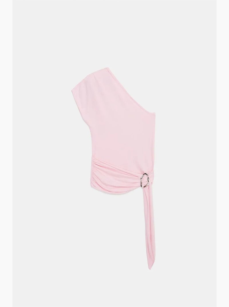 Débardeur asymétrique détail lien dilvin Rose pâle - Kiabi