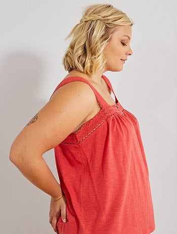 Débardeur avec bretelles en macramé - Kiabi