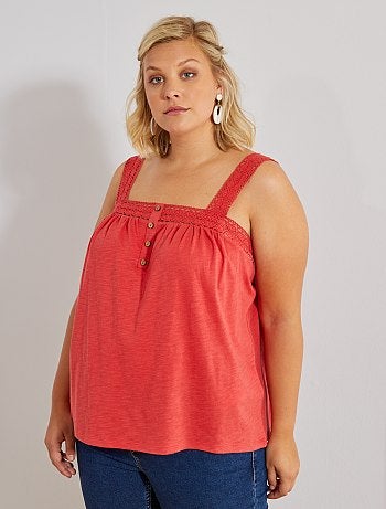 Débardeur avec bretelles en macramé - Kiabi