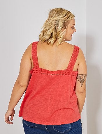 Débardeur avec bretelles en macramé - Kiabi