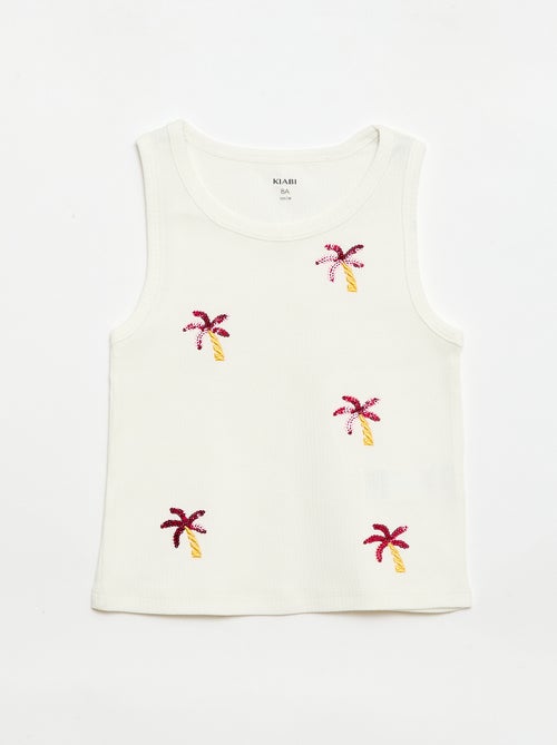 Débardeur avec broderies fantaisies - Kiabi