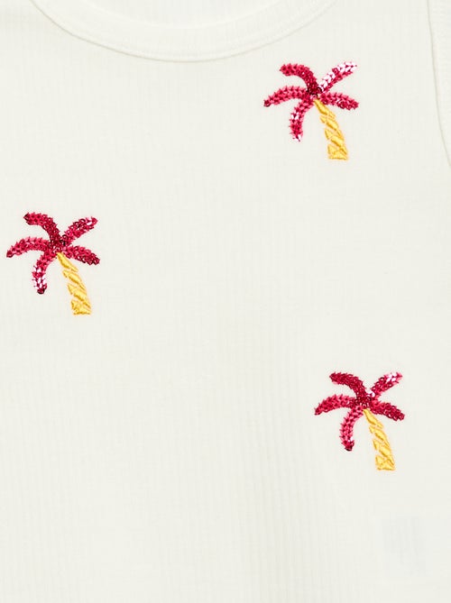 Débardeur avec broderies fantaisies - Kiabi